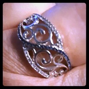Sterling silver Diamonds and blue sapphire!